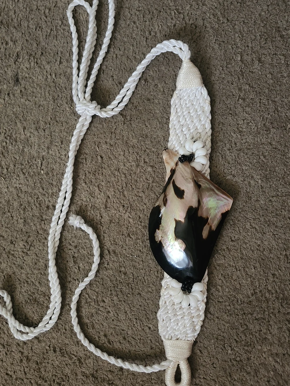80s Shell Accent Rope Belt in Cream